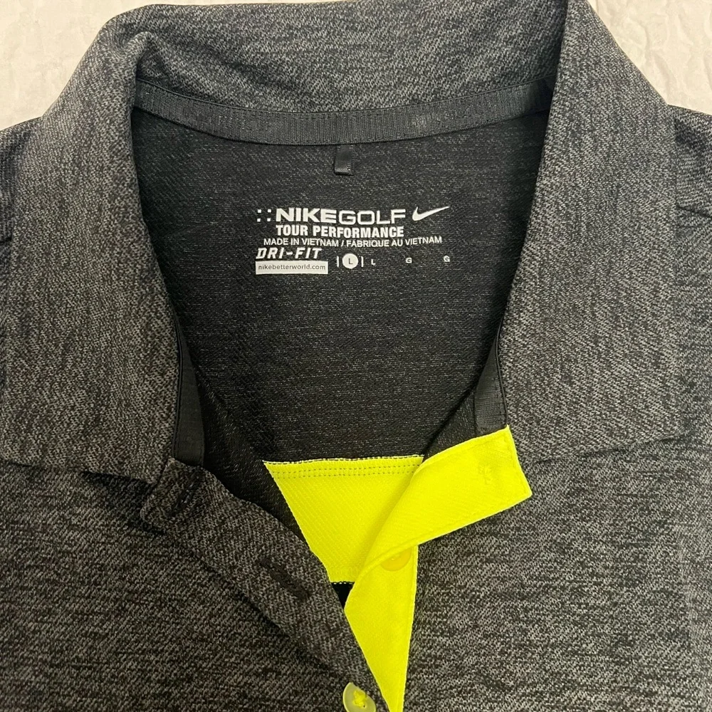 Nike Women’s Golf Polo – Gray with Lime Green Detail (Size L)